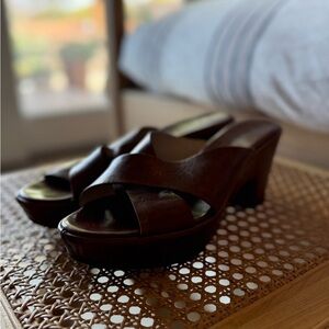 AGL • Leather Block Heel Sandal • 39